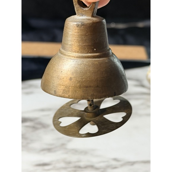 VTG SMALL BRASS BELL INSCRIBED 55-16 ~ 2" T x 1.5" W (2850) - Picture 2 of 10